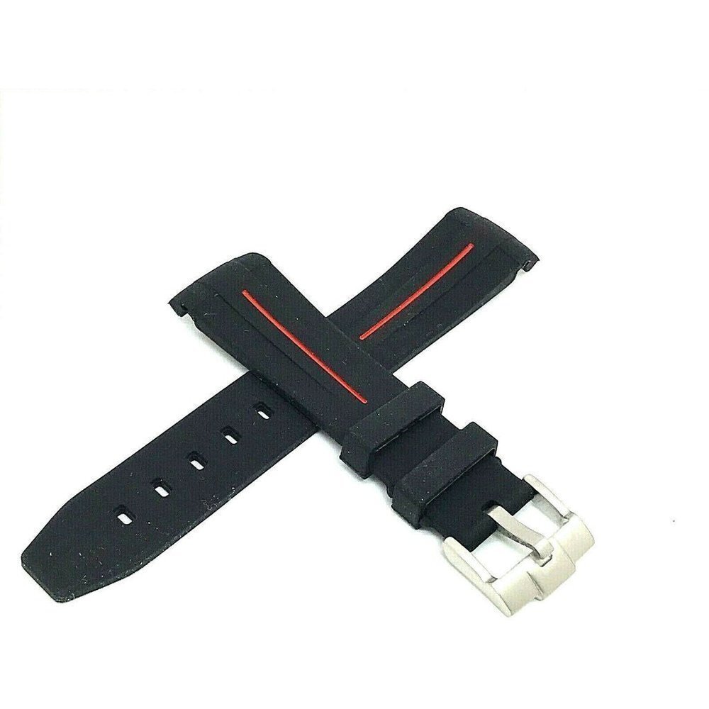 Rubber Strap Replacement Band Mens Watch Black Red 20mm Lug